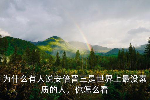 為什么有人說安倍晉三是世界上最沒素質(zhì)的人，你怎么看