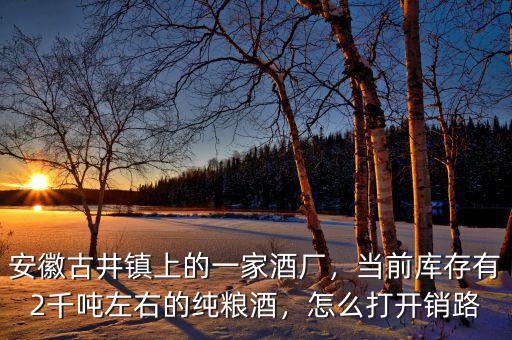 安徽古井鎮(zhèn)上的一家酒廠，當前庫存有2千噸左右的純糧酒，怎么打開銷路