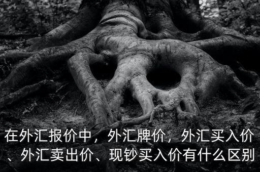 在外匯報價中，外匯牌價，外匯買入價、外匯賣出價、現(xiàn)鈔買入價有什么區(qū)別
