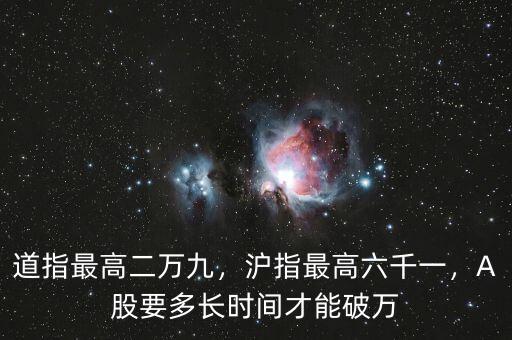 道指最高二萬(wàn)九，滬指最高六千一，A股要多長(zhǎng)時(shí)間才能破萬(wàn)