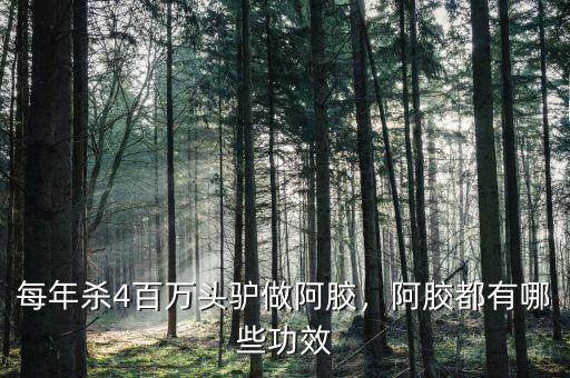 每年殺4百萬頭驢做阿膠，阿膠都有哪些功效