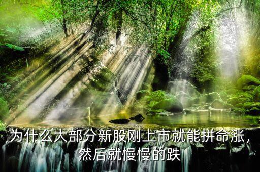 為什么大部分新股剛上市就能拼命漲，然后就慢慢的跌