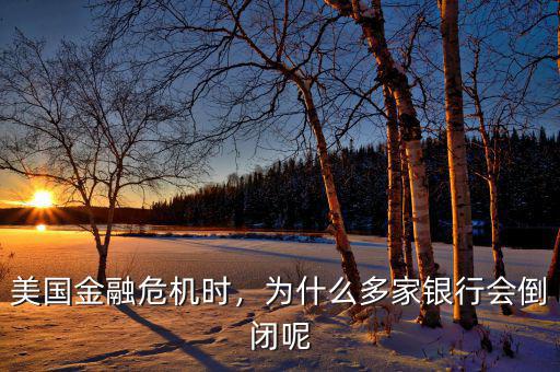美國金融危機時，為什么多家銀行會倒閉呢