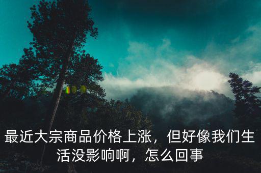 最近大宗商品價格上漲，但好像我們生活沒影響啊，怎么回事