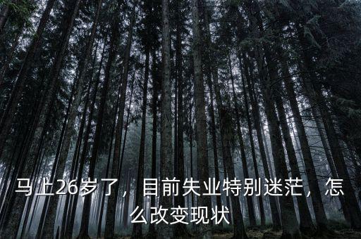 馬上26歲了，目前失業(yè)特別迷茫，怎么改變現(xiàn)狀
