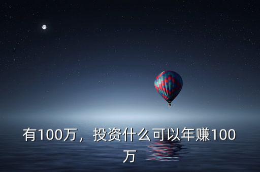 有100萬，投資什么可以年賺100萬