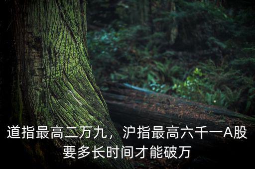 道指最高二萬九，滬指最高六千一A股要多長時間才能破萬