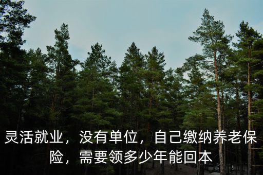 靈活就業(yè)，沒有單位，自己繳納養(yǎng)老保險(xiǎn)，需要領(lǐng)多少年能回本
