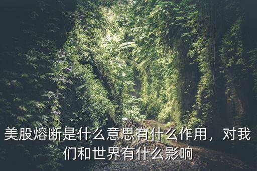 美股熔斷是什么意思有什么作用，對(duì)我們和世界有什么影響