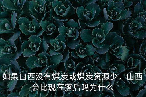 如果山西沒有煤炭或煤炭資源少，山西會比現(xiàn)在落后嗎為什么