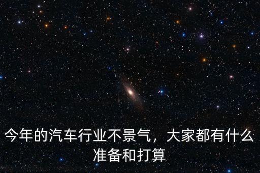今年的汽車行業(yè)不景氣，大家都有什么準(zhǔn)備和打算