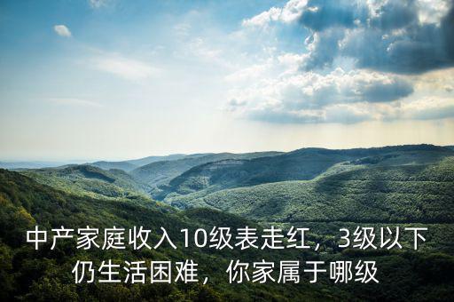 中產(chǎn)家庭收入10級表走紅，3級以下仍生活困難，你家屬于哪級