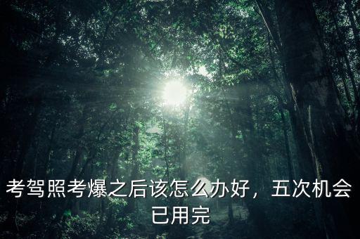 駕考五次不過怎么辦,五次機(jī)會已用完