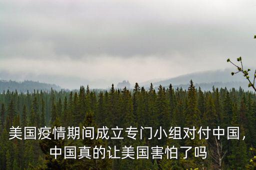 美國疫情期間成立專門小組對付中國，中國真的讓美國害怕了嗎