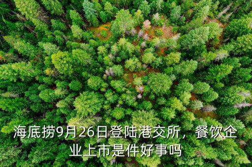 海底撈9月26日登陸港交所，餐飲企業(yè)上市是件好事嗎