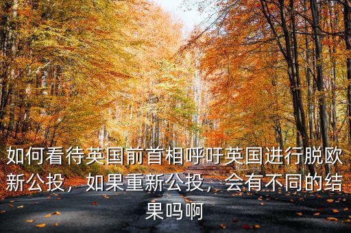 如何看待英國(guó)前首相呼吁英國(guó)進(jìn)行脫歐新公投，如果重新公投，會(huì)有不同的結(jié)果嗎啊