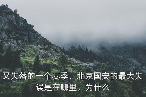 又失落的一個賽季，北京國安的最大失誤是在哪里，為什么