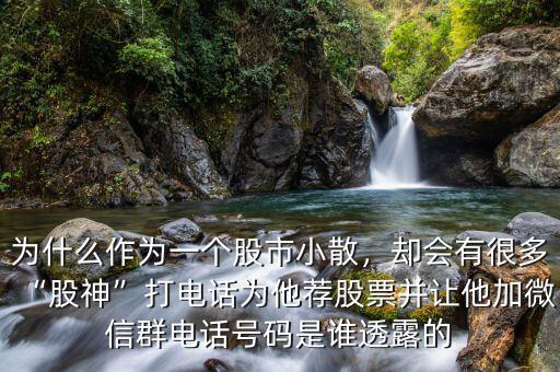 為什么作為一個股市小散，卻會有很多“股神”打電話為他薦股票并讓他加微信群電話號碼是誰透露的