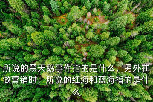 所說的黑天鵝事件指的是什么，另外在做營銷時，所說的紅海和藍海指的是什么