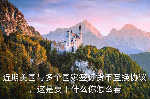 近期美國與多個(gè)國家簽訂貨幣互換協(xié)議，這是要干什么你怎么看
