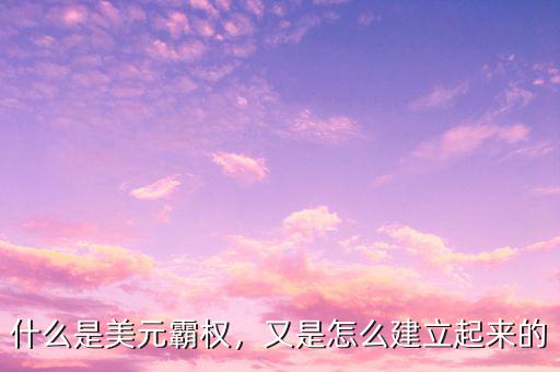 什么是美元霸權(quán)，又是怎么建立起來的