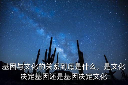 基因與文化的關系到底是什么，是文化決定基因還是基因決定文化