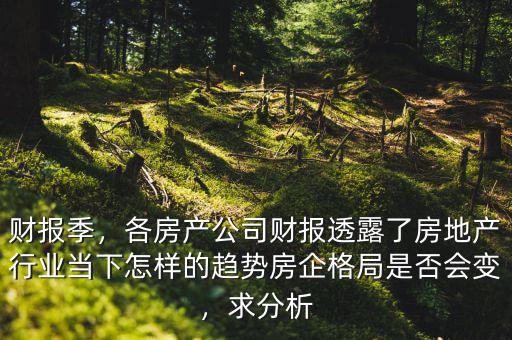 財(cái)報(bào)季，各房產(chǎn)公司財(cái)報(bào)透露了房地產(chǎn)行業(yè)當(dāng)下怎樣的趨勢(shì)房企格局是否會(huì)變，求分析