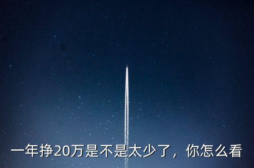 一年掙20萬(wàn)是不是太少了，你怎么看