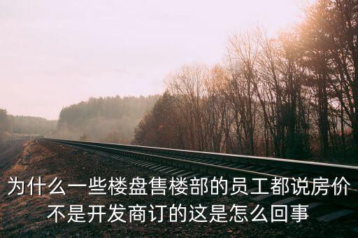 為什么一些樓盤(pán)售樓部的員工都說(shuō)房?jī)r(jià)不是開(kāi)發(fā)商訂的這是怎么回事