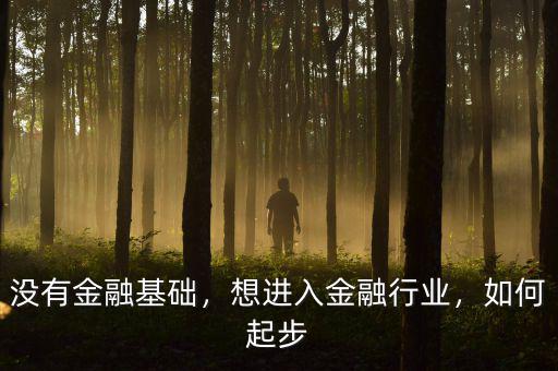 沒有金融基礎(chǔ)，想進(jìn)入金融行業(yè)，如何起步