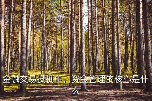 金融交易投機(jī)中，資金管理的核心是什么
