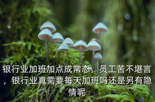 銀行業(yè)加班加點(diǎn)成常態(tài)，員工苦不堪言，銀行業(yè)真需要每天加班嗎還是另有隱情呢