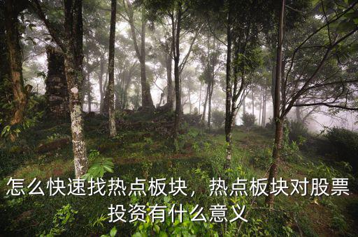 怎么快速找熱點(diǎn)板塊，熱點(diǎn)板塊對(duì)股票投資有什么意義