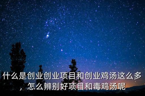 什么是創(chuàng)業(yè)創(chuàng)業(yè)項(xiàng)目和創(chuàng)業(yè)雞湯這么多，怎么辨別好項(xiàng)目和毒雞湯呢