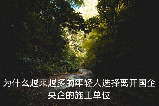 為什么越來(lái)越多的年輕人選擇離開(kāi)國(guó)企央企的施工單位
