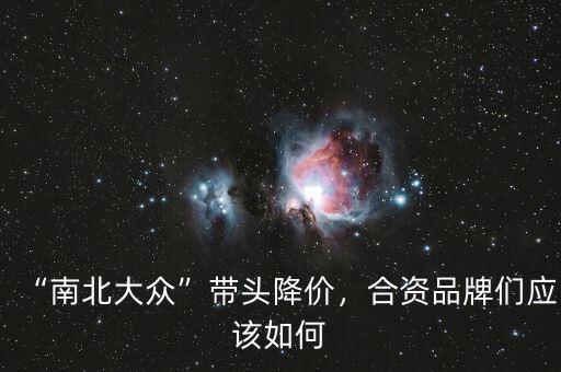 “南北大眾”帶頭降價，合資品牌們應(yīng)該如何