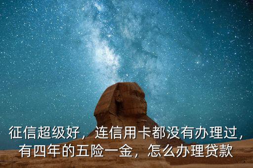 征信超級(jí)好，連信用卡都沒(méi)有辦理過(guò)，有四年的五險(xiǎn)一金，怎么辦理貸款
