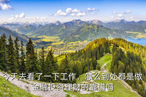 今天去看了一下工作，怎么到處都是做金融投資理財(cái)?shù)目孔V嗎