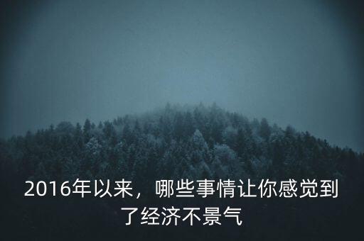 2016年以來，哪些事情讓你感覺到了經濟不景氣