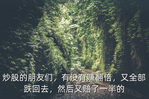 炒股的朋友們，有沒(méi)有賺翻倍，又全部跌回去，然后又賠了一半的