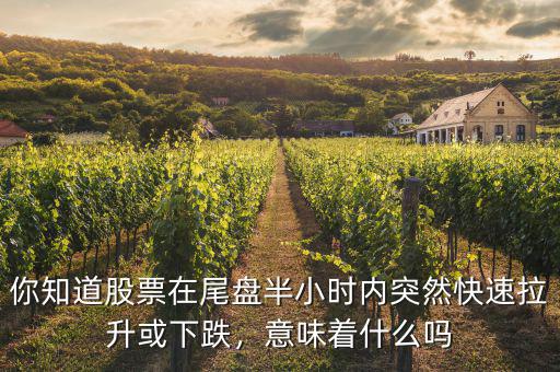 你知道股票在尾盤半小時(shí)內(nèi)突然快速拉升或下跌，意味著什么嗎