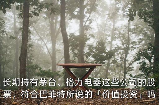 長期持有茅臺、格力電器這些公司的股票，符合巴菲特所說的「價值投資」嗎