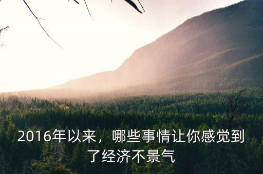 2016年以來，哪些事情讓你感覺到了經(jīng)濟不景氣