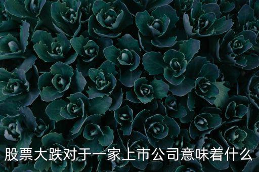 股票大跌對(duì)于一家上市公司意味著什么
