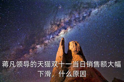 蔣凡領導的天貓雙十一當日銷售額大幅下滑，什么原因