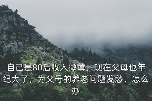 自己是80后收入微薄，現(xiàn)在父母也年紀(jì)大了，為父母的養(yǎng)老問(wèn)題發(fā)愁，怎么辦