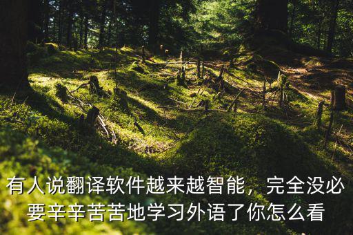 有人說翻譯軟件越來越智能，完全沒必要辛辛苦苦地學(xué)習(xí)外語了你怎么看