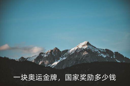 一塊奧運金牌，國家獎勵多少錢