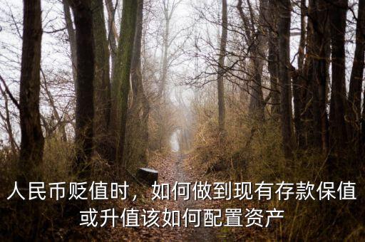 人民幣貶值時(shí)，如何做到現(xiàn)有存款保值或升值該如何配置資產(chǎn)