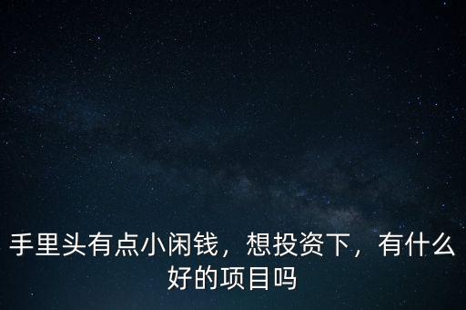 手里頭有點(diǎn)小閑錢，想投資下，有什么好的項(xiàng)目嗎